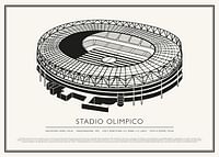 Stadio Olimpico Vintage Schizzo poster-1