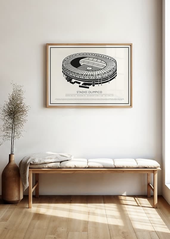 Poster Stadio Olimpico Vintage Schizzo 02 IT crossfade