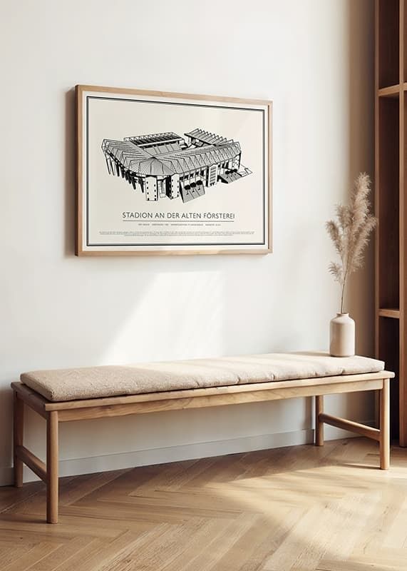Poster Stadion An der Alten Försterei Vintage Skizze 02 DE crossfade