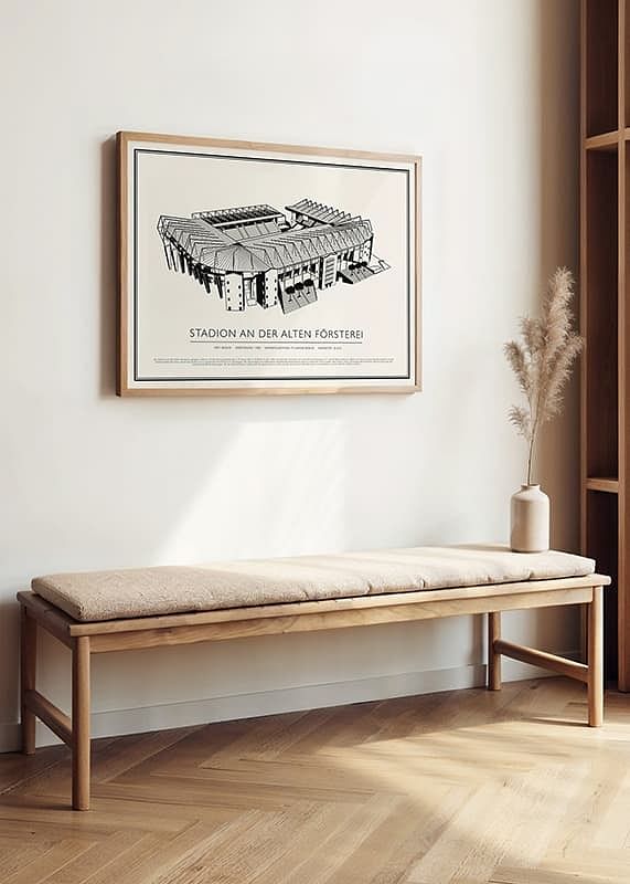 Stadion An der Alten Försterei Vintage Skizze Poster-12