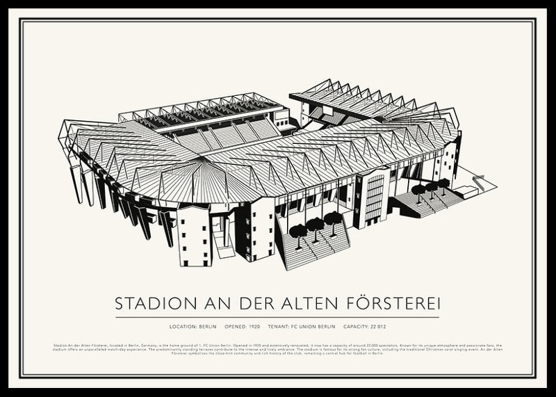 Stadiono An der Alten Försterei senovinio eskizo plakatas-12