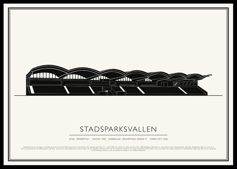 Stadsparksvallen Vintage Skiss poster-12