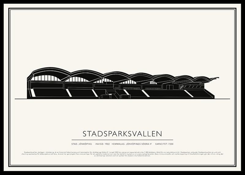Stadsparksvallen Vintage Skiss poster-12