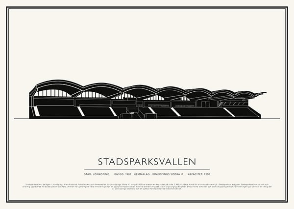 Poster Stadsparksvallen Vintage Skiss 02 SE