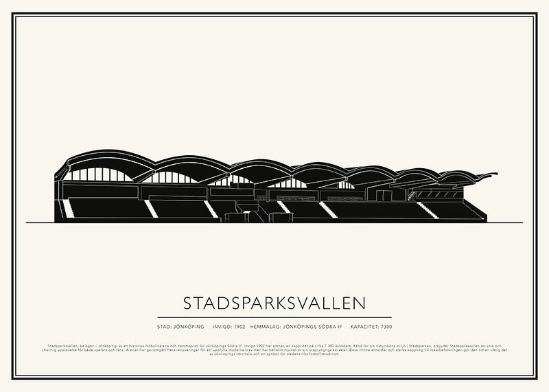 Stadsparksvallen Vintage Skiss poster-12