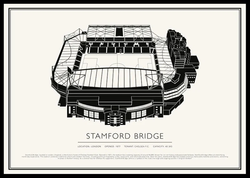 Stamford Bridge Vintage Skiss affisch-12