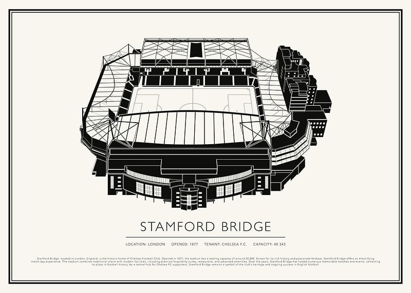 Stamford Bridge Vintage Sketch-plakat-12