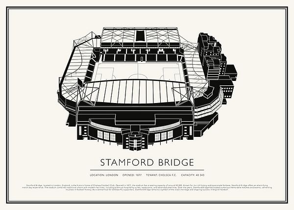 Poster Stamford Bridge Vintage Sketch 02 EN