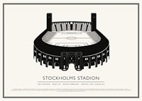 Stockholms Stadion Vintage Skiss poster-1