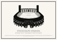 Stockholms Stadion Vintage Skiss poster-1