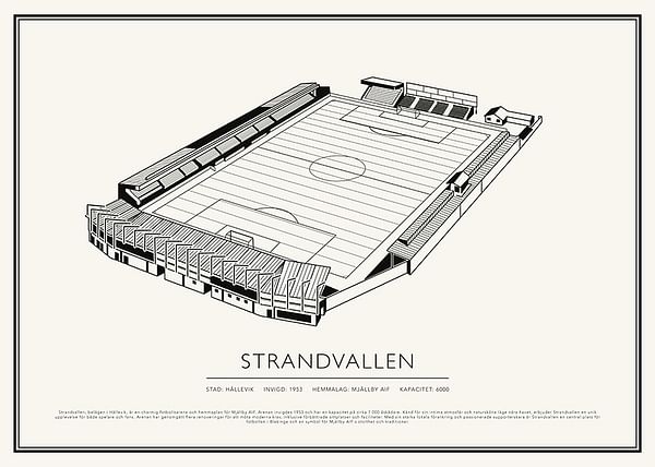 Poster Strandvallen Vintage Skiss 02 SE