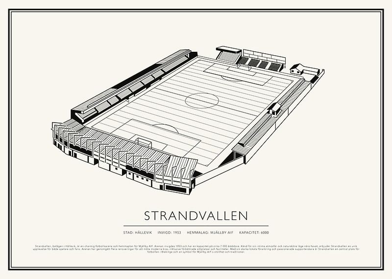Strandvallen Vintage Skiss poster-12
