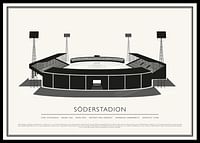 Söderstadion Vintage Skiss poster-0