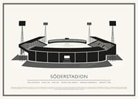 Söderstadion Vintage Skiss poster-1