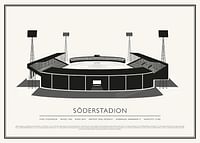 Söderstadion Vintage Skiss poster-1