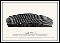 Tele2 Arena Vintage Skiss poster-0