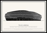 Tele2 Arena Vintage Skiss poster-0