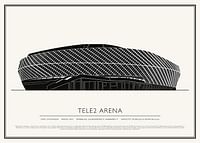 Tele2 Arena Vintage Skiss poster-1