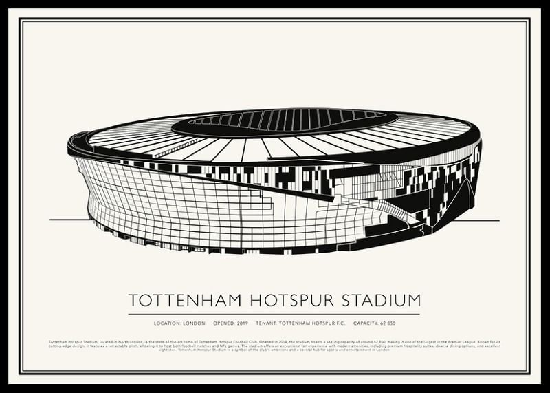 Poster cu schiță de epocă pe stadionul Tottenham Hotspur-12