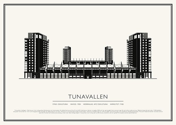 Poster Tunavallen Vintage Skiss 02 SE