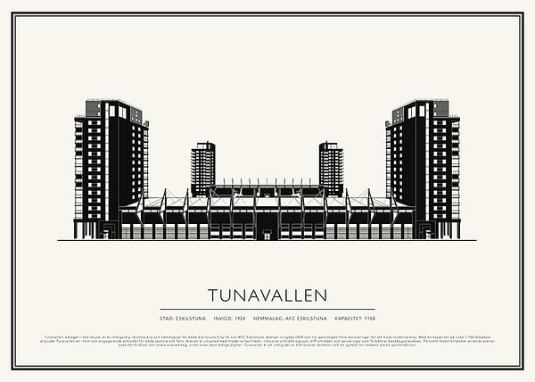 Poster Tunavallen Vintage Skiss 02 SE