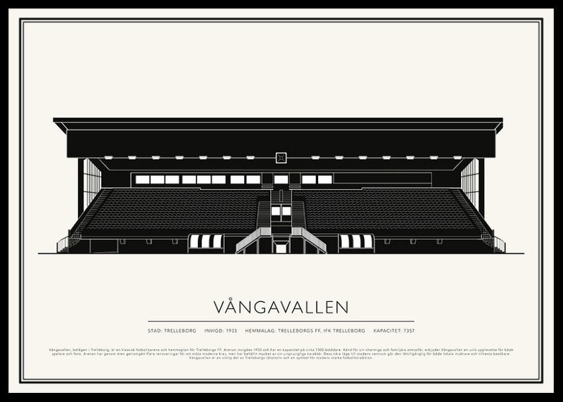 Vångavallen Vintage Skiss poster-12