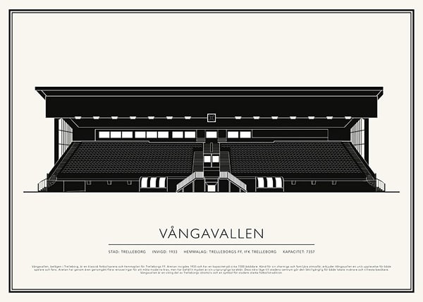 Poster Vångavallen Vintage Skiss 02 SE