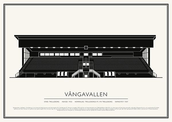 Poster Vångavallen Vintage Skiss 02 SE