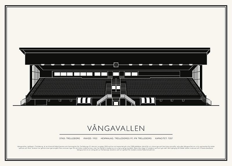 Vångavallen Vintage Skiss poster-12