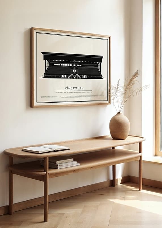 Poster Vångavallen Vintage Skiss 02 SE crossfade