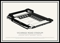 Vicarage Road Stadium Vintage Sketch plagát-0