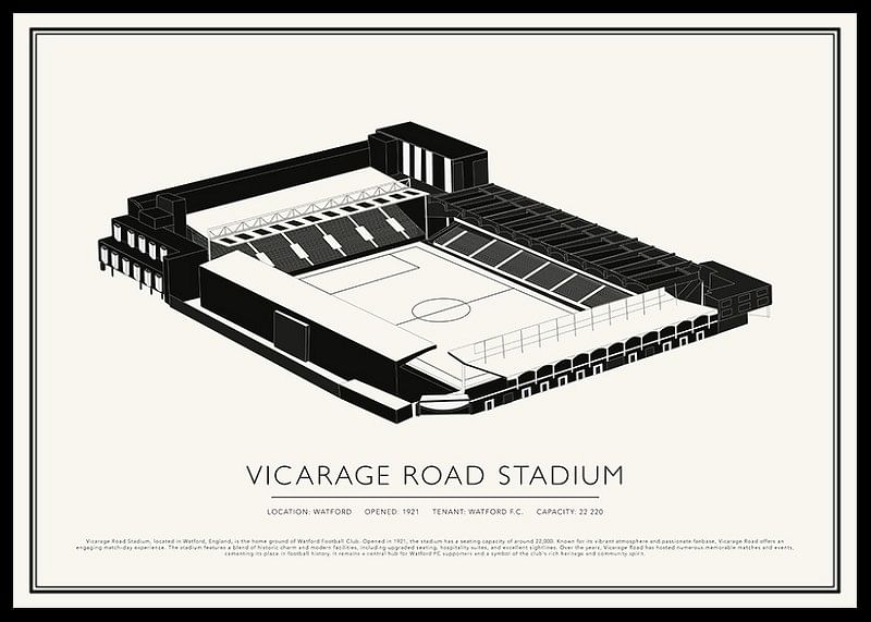 Poster Vicarage Road Stadium Vintage Sketch-12