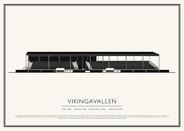 Poster Vikingavallen Vintage Skiss 01 SE