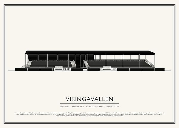 Poster Vikingavallen Vintage Skiss 01 SE
