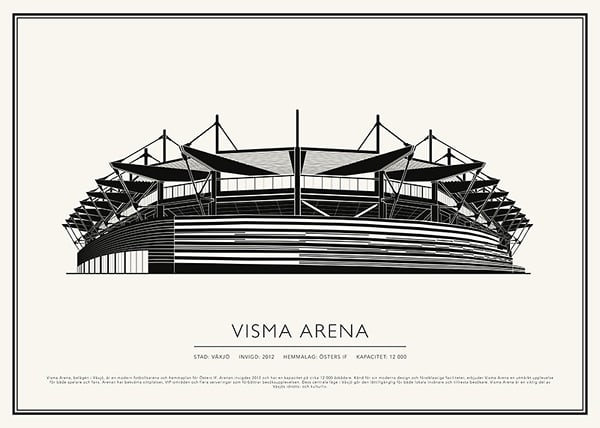 Poster Visma Arena Vintage Skiss 02 SE