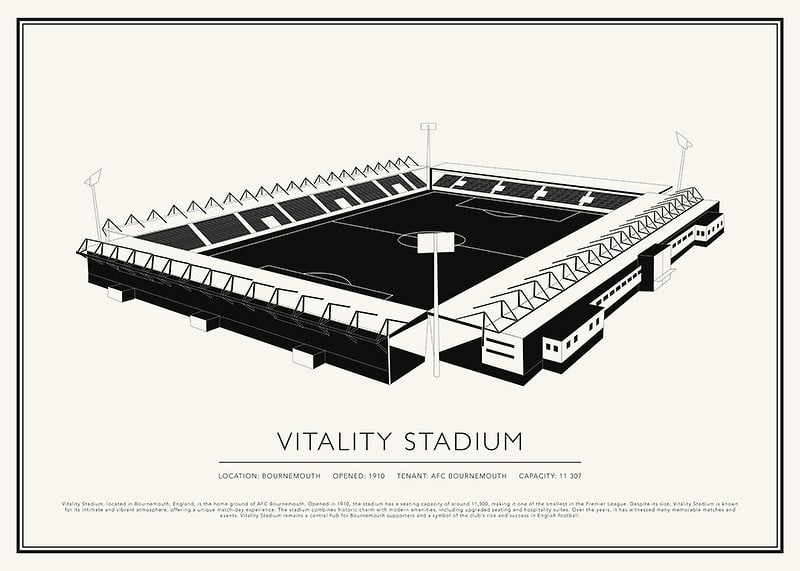 Vitality Stadium Vintage Skizzenplakat-12