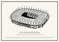 Volksparkstadion Vintage Skizze Poster-1