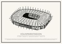 Volksparkstadion Vintage Skizze Poster-1