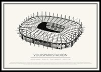 Volksparkstadion vintage skices plakāts-0