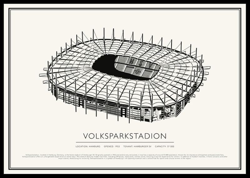Poster cu schiță de epocă Volksparkstadion-12