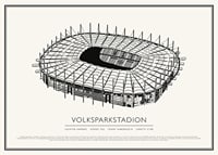 Volksparkstadion vintage skices plakāts-1