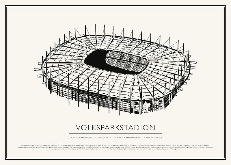 Poster cu schiță de epocă Volksparkstadion-12