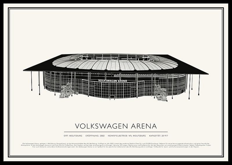 Volkswagen Arena Vintage Skizze Poster-12