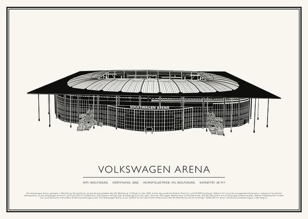 Poster Volkswagen Arena Vintage Skizze 02 DE