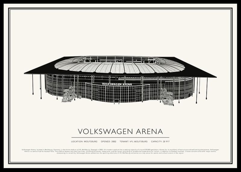 Poster Volkswagen Arena Vintage Sketch-12