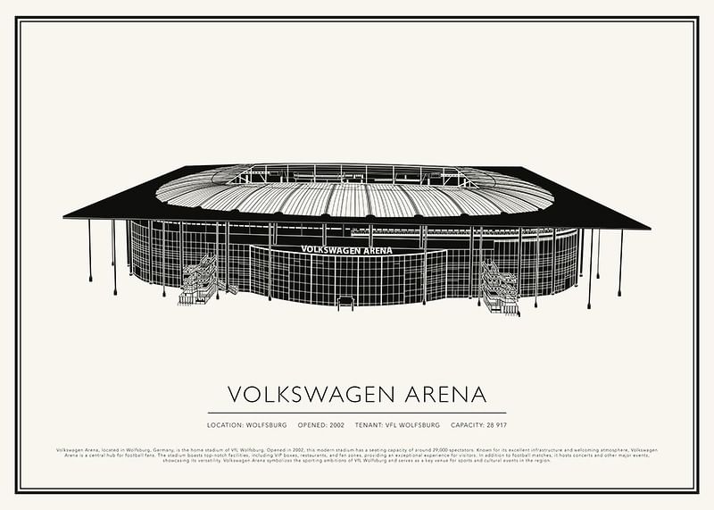 Poster Volkswagen Arena Vintage Sketch-12