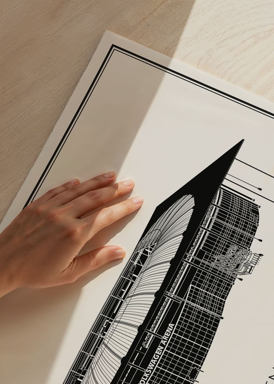 Poster Volkswagen Arena Vintage Sketch-12