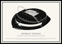 Wembley Stadium Vintage Sketch plagát-0