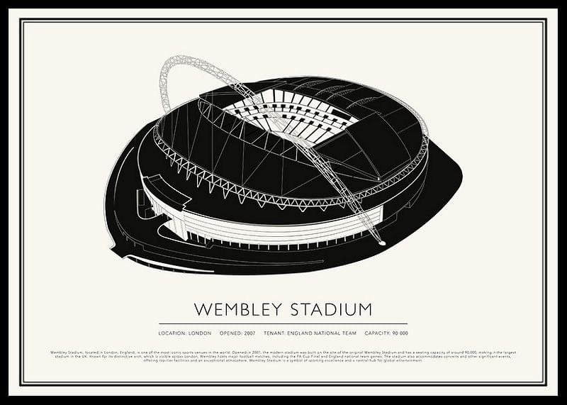 Poster cu schiță de epocă pe stadionul Wembley-12