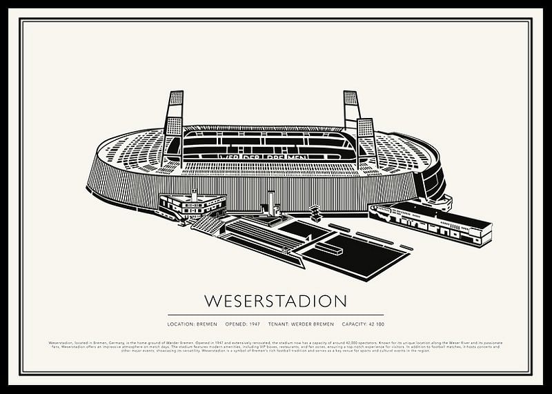 Afiș cu schiță de epocă Weserstadion-12
